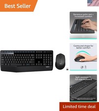 Wireless MK345 Keyboard and Mouse Combo - Long Battery Life  Quiet Typing