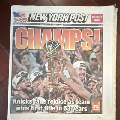 New York Post Sunday June 3, 1973 ''CHAMPS!'' Knicks NBA Title Front Page