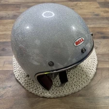Bell C500 Custom Silver Metallic Motorcycle Vespa Helmet Size XL *READ*