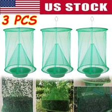 3X Garden Ranch Fly Trap Reusable Pest Bug Hanging Catcher Flies Killer Cage Net