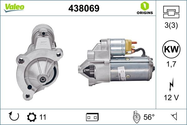 Valeo 438069 Starter FüR CitroËN Passend FüR Fiat Hyundai Lancia Peugeot-image