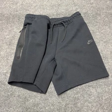 Nike Tech Fleece Shorts Black Drawstring Zip Pocket CU4503 Men Large 8" Inseam