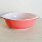 Vintage Pyrex Glass Casserole Dish #024 Flamingo Pink Round 2 Quart NO LID 36