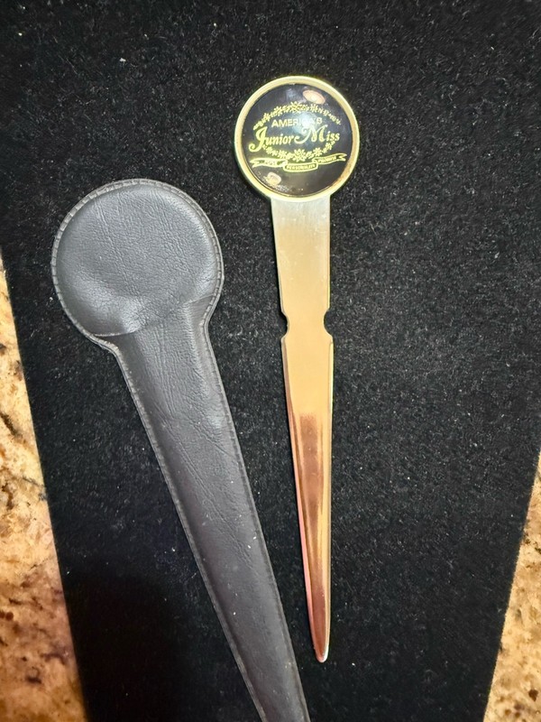 Vintage Goldtone “America’s Jr Miss” Letter Opener With Cover