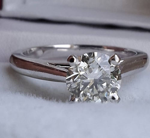 0.91Ct GIA VS Diamond 14Ct White Gold Solitaire Engagement Ring Hallmarked L - Picture 9 of 12