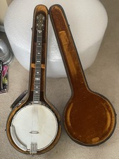 Vintage ORIGINAL 1927 Bacon Day 4 String SILVER BELL No. 1 Banjo w/ Case