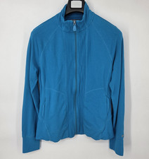 Alo Yoga Jacket Womens XL Turquoise Blue Full Zip Mock Neck Full Zip Pockets