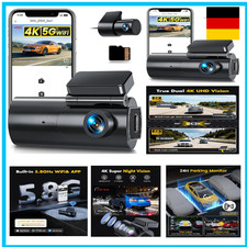 GKU 4K Dashcam Auto Vorne Hinten, 5GHz WiFi Dashcam mit 64GB SD Karte, Auto