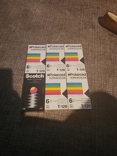 Lot Of 6 Polaroid Scotch Supercolor Blank Sealed VHS Tapes T-120 New Sealed
