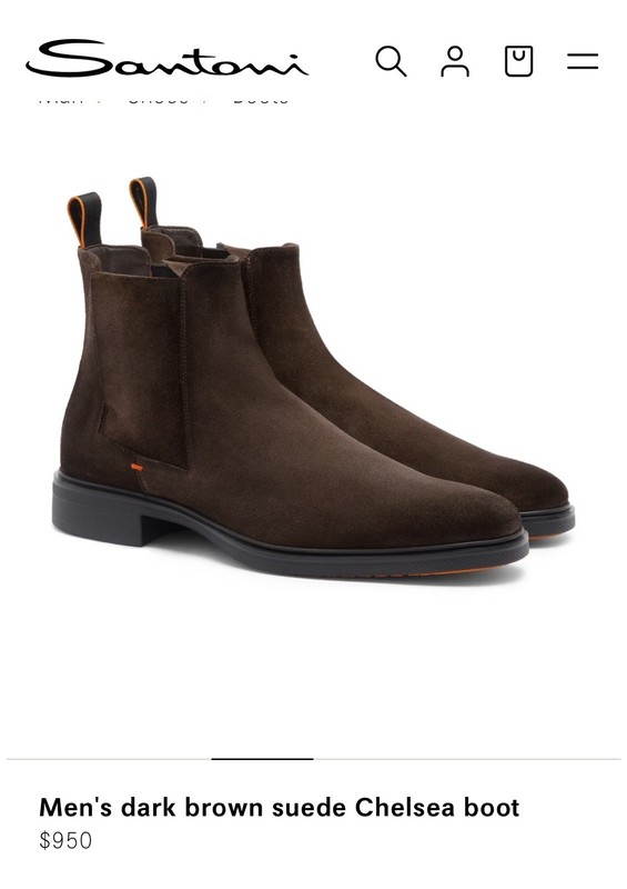 New Santoni Men's Chelsea Boot dark Brown NIB Size 12