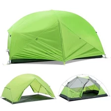  Backpacking 2 Person Tent Lightweight 3 Season Camping Tent 20D 380T Green