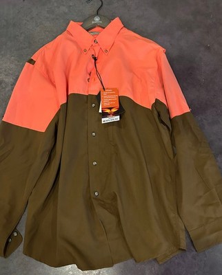 Baretta Men's Large L Tech Upland Tobacco Blaze Orange Long-Sleeved Shirt. NWT!