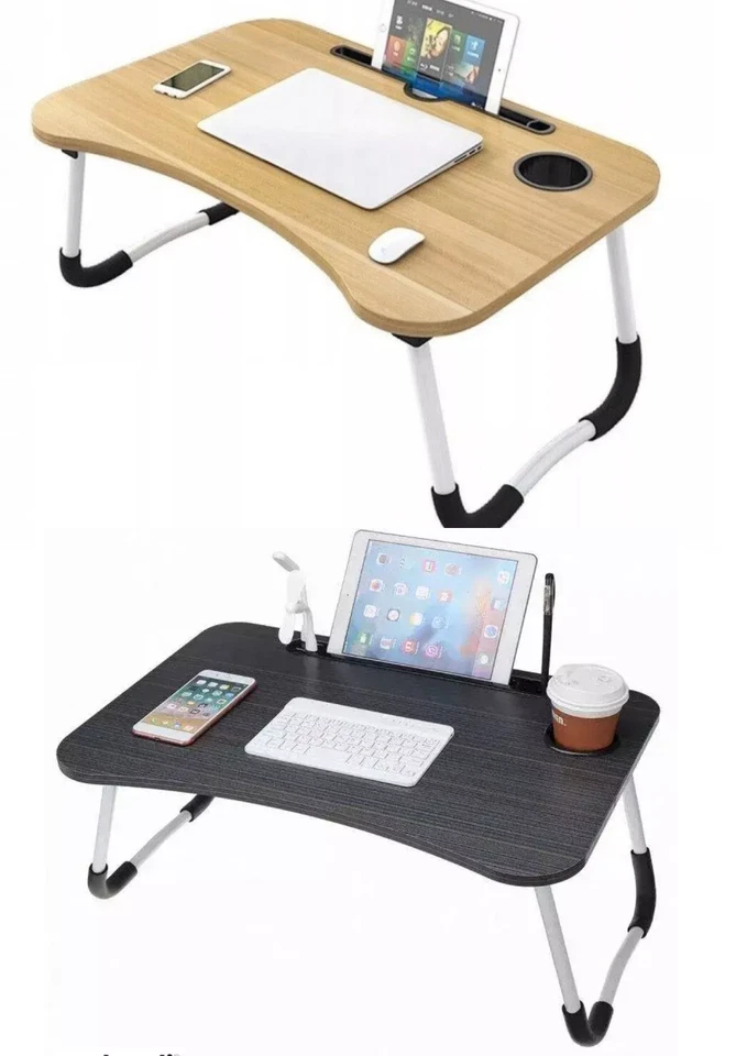 Klappbarer Laptoptisch 60x40 cm Betttisch Notebook Tisch mit Tablet Halterung - Bild 2 von 2