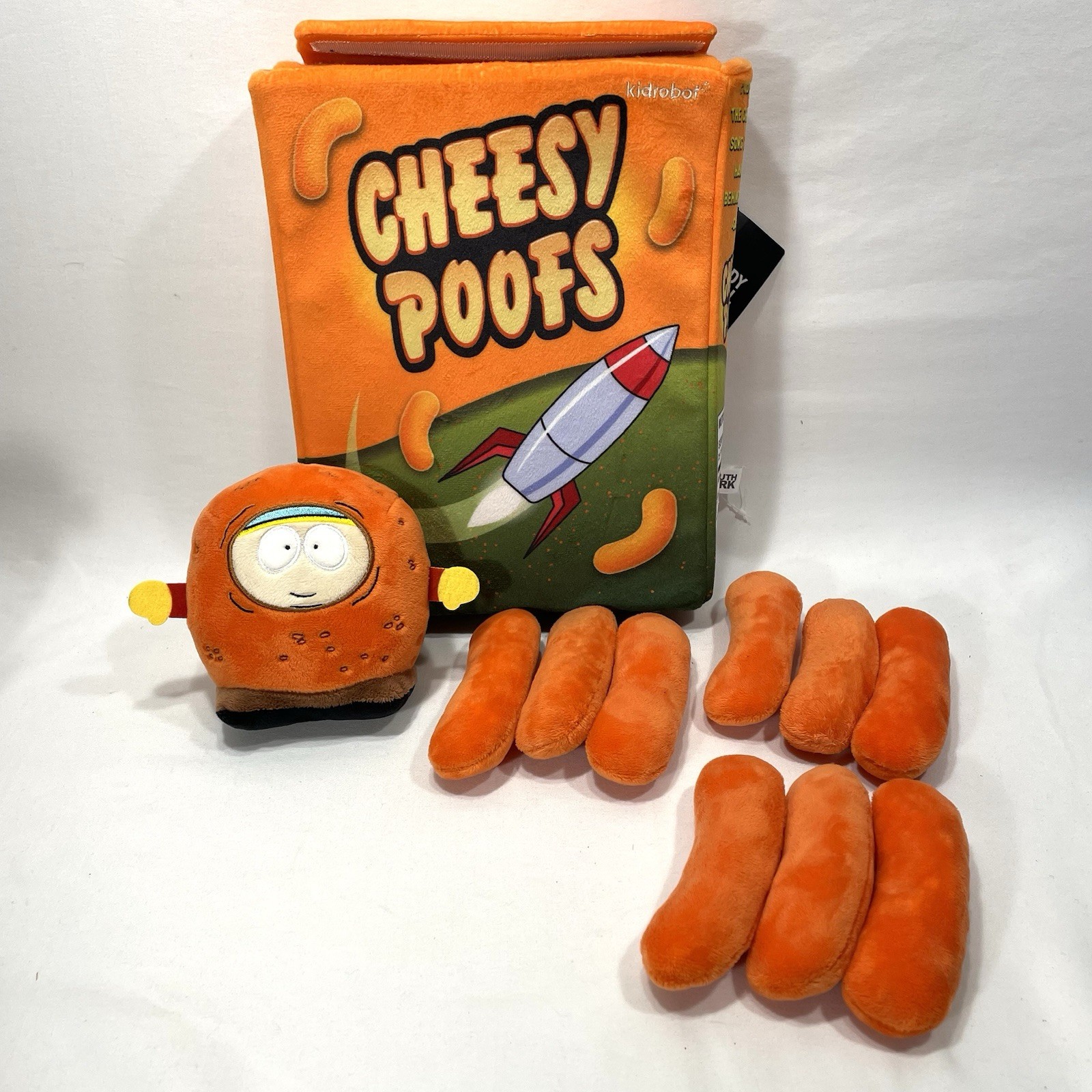 SOUTH PARK 11" Interactive Cheesy Poofs Plush Box w/Cartman & 9 Cheesy Poofs