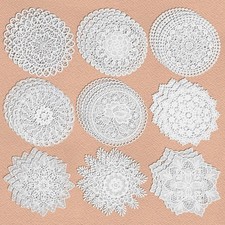 27 Pcs 6 Inch White Lace Doilies for Table, Vintage Crochet Table Placemat Handm