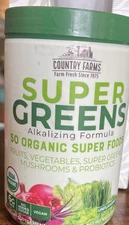Country Farms Super Greens Organic Nutritional Supplement 10.6 oz 20 Servings