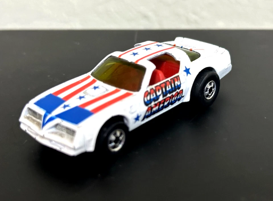 Hot Wheels Blackwall 1977 Hot Bird Capitán América Heroes ¡cuerpo y base limpios!! Foto 3 de 4