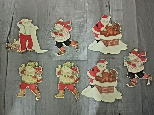 Lote de 7 adornos navideños Merrimack 1986 troquelados de colección - Imagen 2 de 10