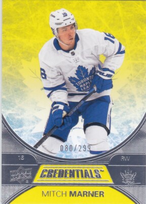 2021/22 CREDENTIALS..MITCH MARNER..YELLOW../299..# 41..MAPLE LEAFS.COMBINED SHIP