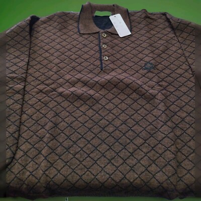 Mens Long Sleeve Wool Polo Shirt