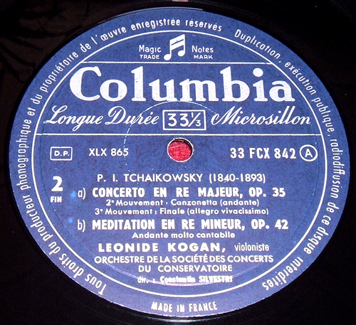 FCX842 LEONID KOGAN TCHAIKOVSKY VIOLIN CONCERTO 1960 COLUMBIA FRANCE LP EX - Imagen 6 de 6