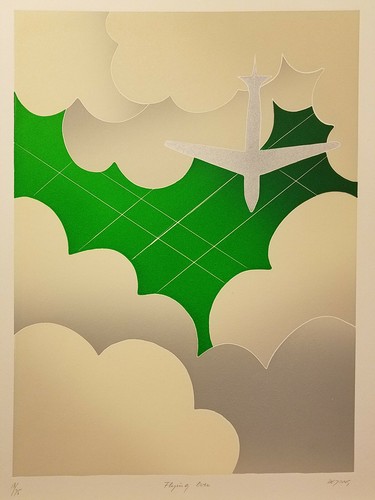 Flying Over von Thom De Jong (70er 80er niederländischer NYC Künstler) Flugzeug Landschaft - Bild 9 von 12