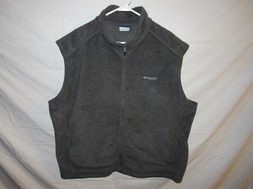 Columbia Men's Gray Zip Up Vest Sleeveless Fleece Jacket Size 2XL
