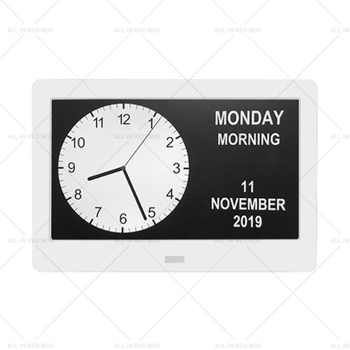 Wall Digital Day Clock Calendar 7" Large LED Dementia Date Week Month Year Time - Picture 2 of 11