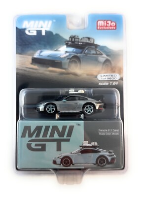 chase! Porsche 911 Dakar Shade Green Metallic 1/64 Model by Mini GT MGT00780