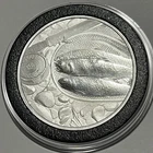Trout Fisherman Gift Collector Fishing Coin 1 Troy Oz .999 Fine Silver Art Round