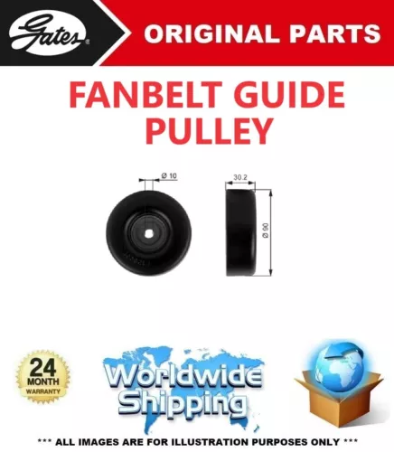GATES FAN BELT GUIDE PULLEY for PLYMOUTH PROWLER Convertible 3.5 1998-2001 - Picture 1 of 7
