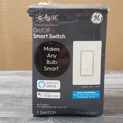 NEW C BY GE ON/OFF LIGHT BULB SMART SWITCH WORKS ALEXA & GOOGLE ASSISTANT WHITE