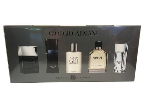 Ondoorzichtig Sluipmoordenaar Compatibel met Giorgio Armani TRAVEL EXCLUSIVE 5 Pc Mini Travel Gift Set Men * NEW SEALED  BOX 3660732016846 | eBay