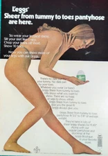 Vintage 1970's Ad L'eggs Sheer Tummy To Toes Pantyhose Great Fit Boutique