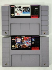 2 Sports Cartridges Super NES - NHL 95 - ESPN National Hockey Night NOT TESTED