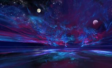 Landscape abstract surreal space art Custom Gaming Mat Desk