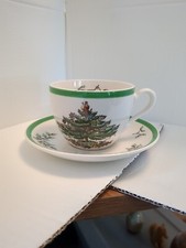 Vintage SPODE - Christmas Tree Coffee/Tea Cup  Saucer S3324 Made In England