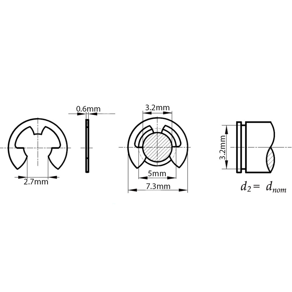 EXTERNAL ECLIPS RETAINING WASHERS ALL SIZES 1.2mm 24mm DIN 6799 C