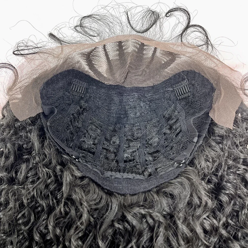 Peluca trenzada de caja negra frontal de encaje con medio moño trenza frontal de encaje 13by4 Foto 3 de 3