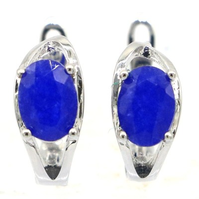 Kaufen Sie 2 erhalten Sie 1 kostenlose 925 MASSIV STERLINGSILBER Ohrringe echt blau Saphir 