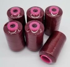 6 Big Spools Burgundy Serger Sewing Machine Thread 6000 YDS Cone Quality T27 S/2
