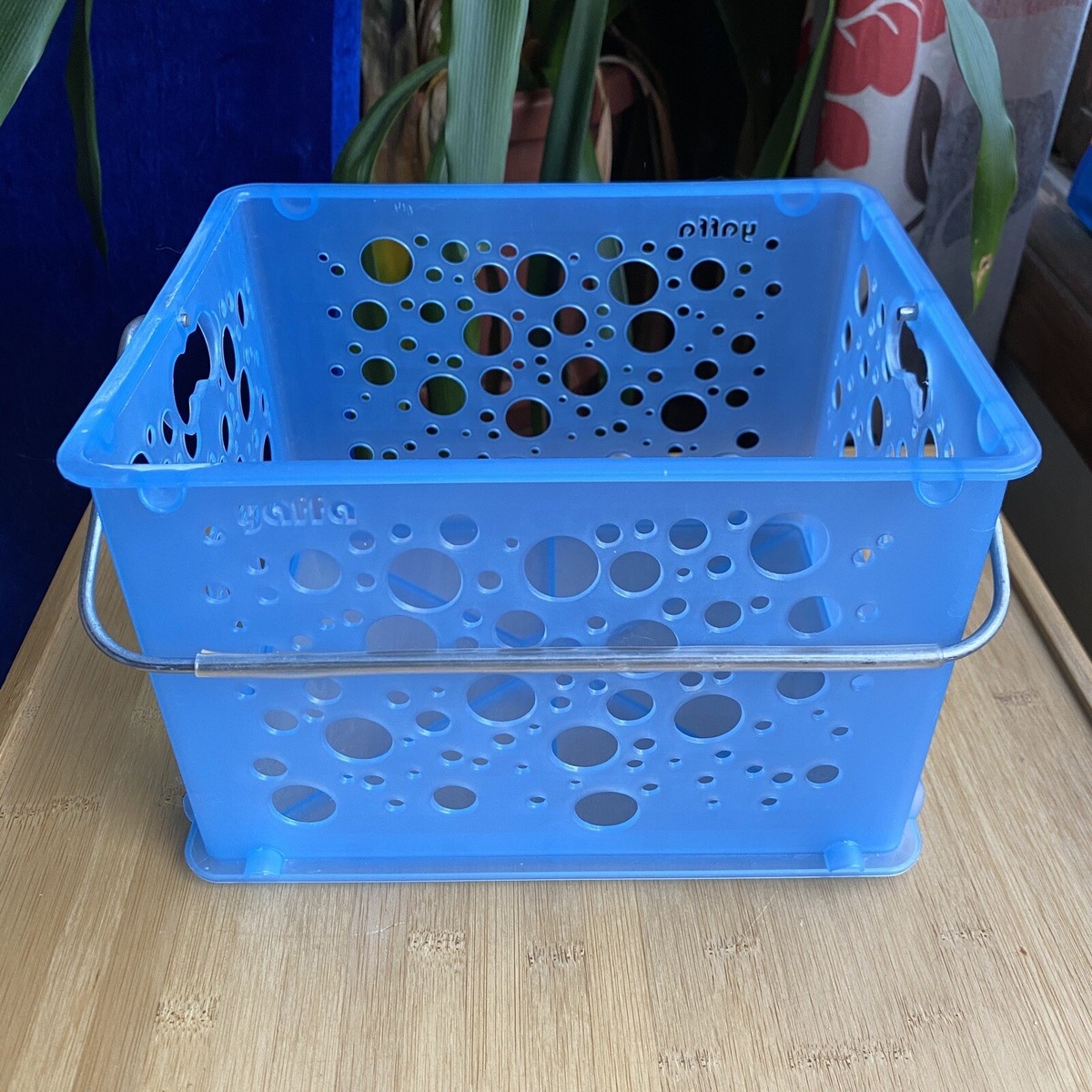 YAFFA Blue Bubble Utility Plastic Basket Coated Carry Handle | eBay