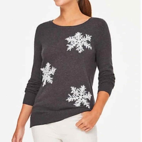 Snowflake Crewneck Sweater by LOFT XL 