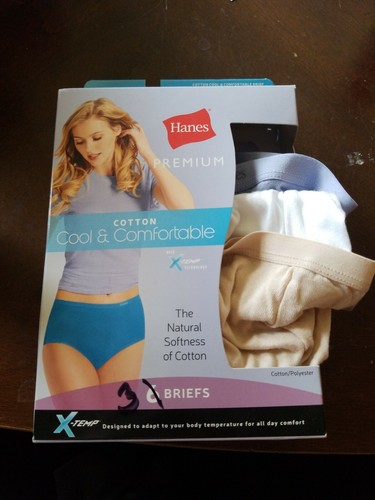 Hanes Premium Cotton Cool & Comfortable Briefs 3 Pack briefs, 5/S, NEW open box