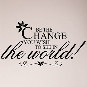 43 Gandhi Be The Change You Wish To See In The World Wall Decal Quote Sticker Ebay