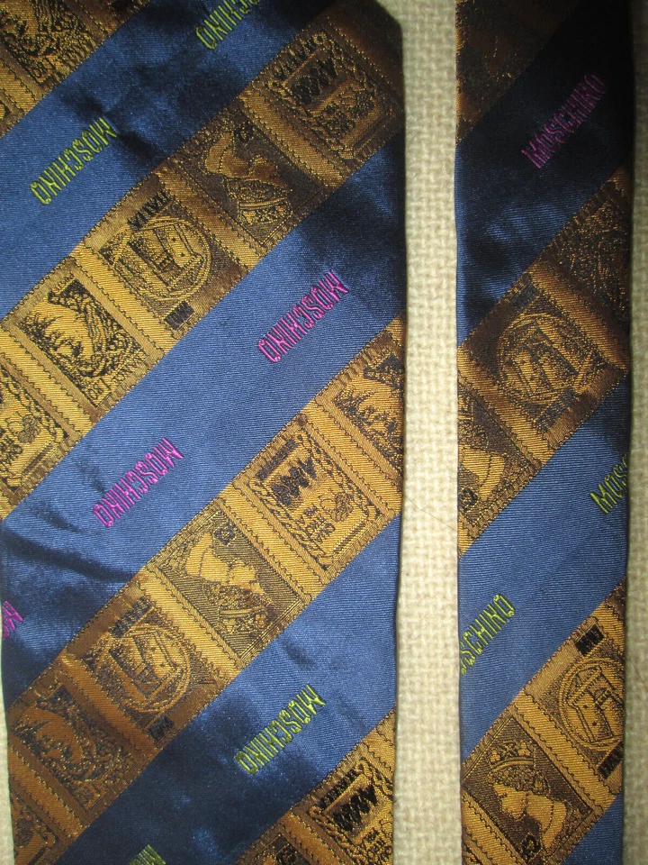 - MOSCHINO cravate cravatte 100% soie autentique TBEG vintage - Photo 2/4