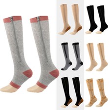 Zipper Medical Compression Socks Pain Relief Calf Leg Foot Support Stocking Men 