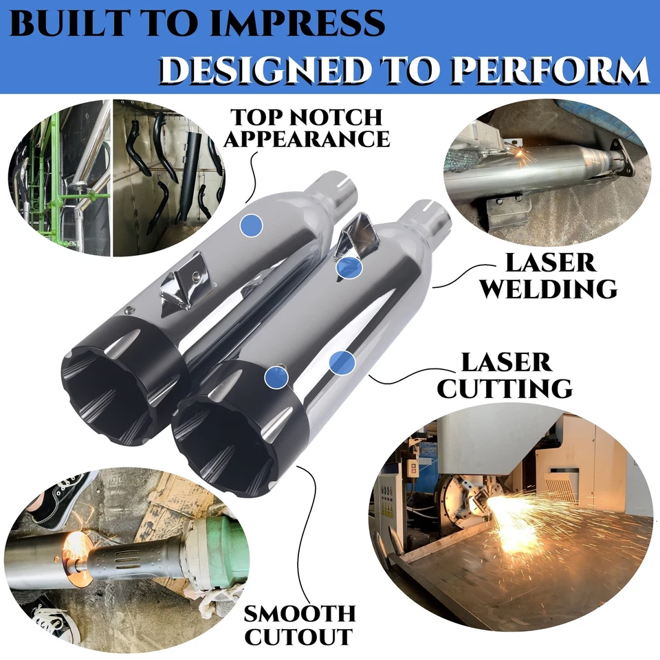 Tubos gorditos SHARKROAD 4,0"" para escape Indian Scout mejora estruendosa Foto 2 de 4