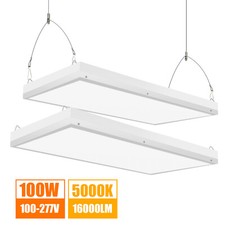 2FT Linear LED High Bay Lights, Commercial LED Warehouse Shop Light Fixture 2PCS
