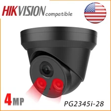 US Hikvision Compatible IR 4MP IP Camera Indoor Outdoor Network POE MIC Black